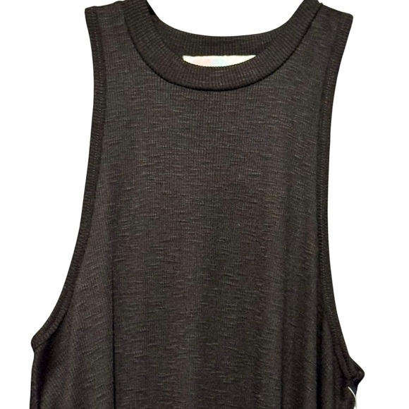 FP BEACH  FREE PEOPLE Nina Sleeveless Lightweight Ribbed Black Jersey Knit Dress - Picture 5 of 10